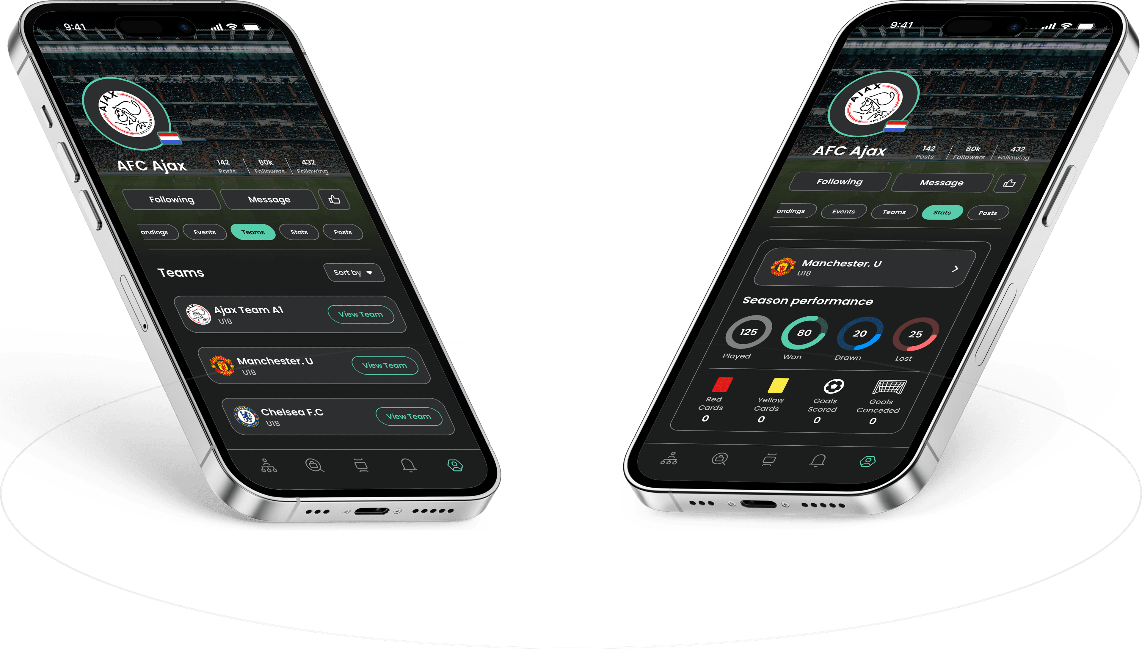 ScoutsCapital app, team standings