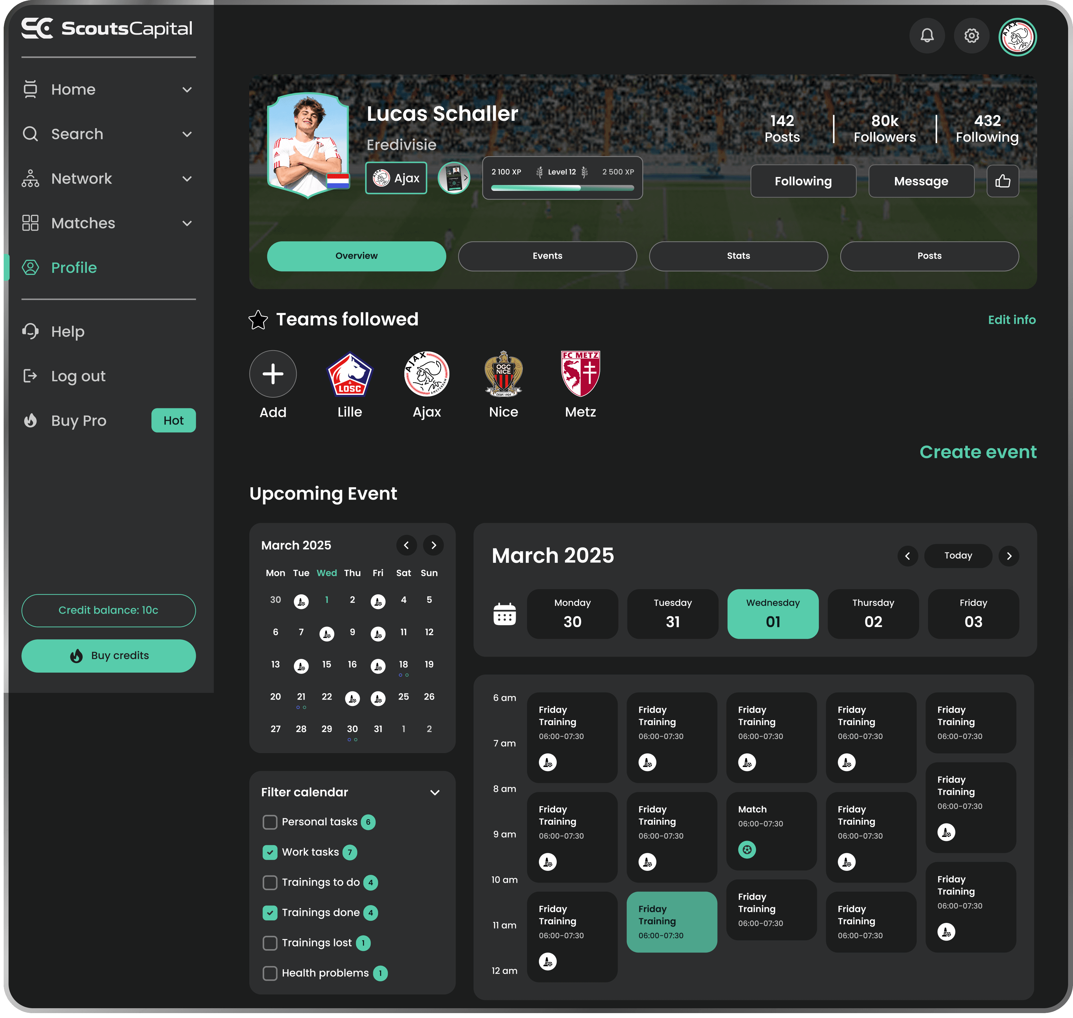 Player profile web preview